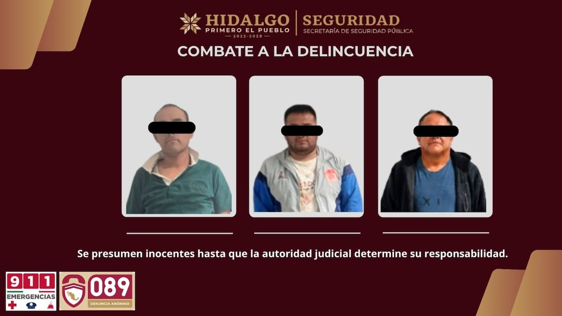 Cae presunta banda de “montachoques” que operaba en Pachuca y la México-Pachuca | Fotos SSPH