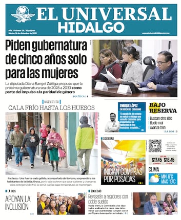 Portada El Universal Hidalgo 161225