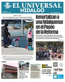 Portada El Universal Hidalgo 8/1/26