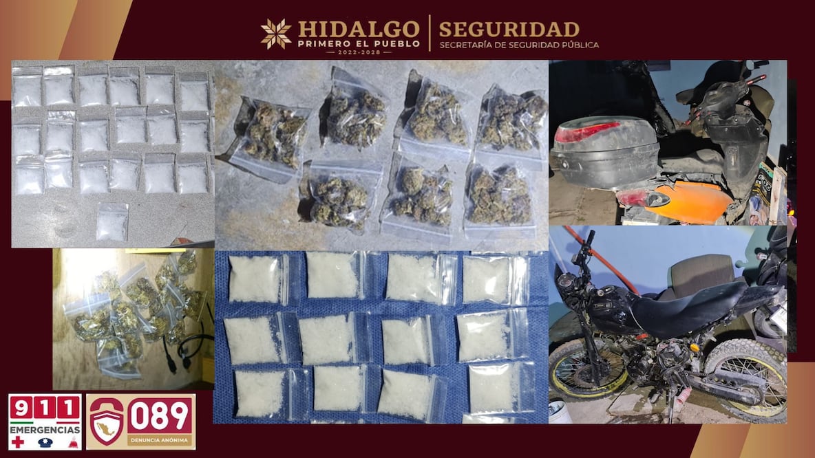 Golpe al narcomenudeo en Tizayuca | Fotos: SSPH