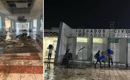 Techo de juzgados civiles y mercantiles  cayó por granizada; no hay lesionados