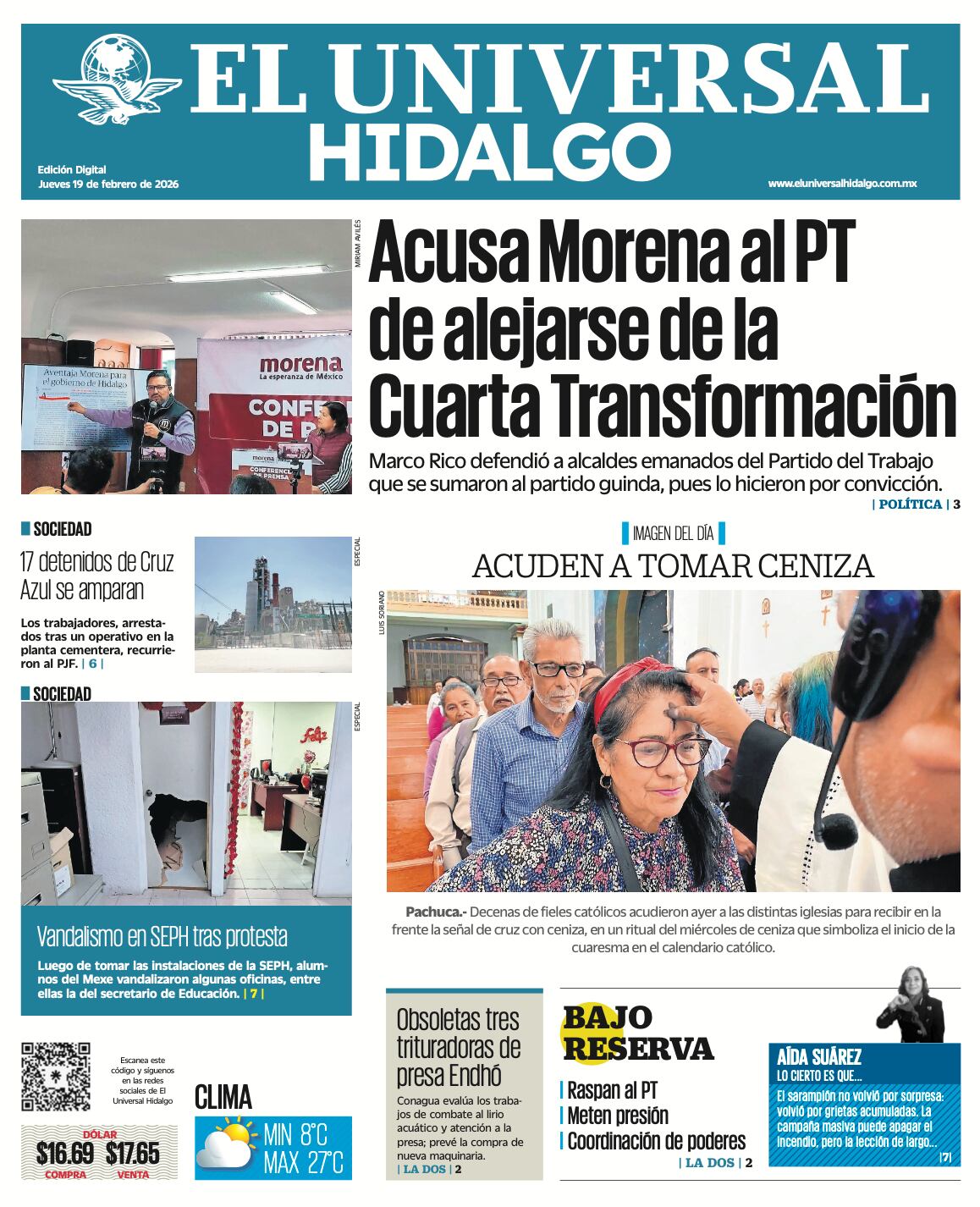 El Universal Hidalgo 19/2/26