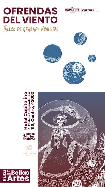 ¡El arte celebra la tradición! “Ofrendas del Viento” inaugura el ciclo de Día de Muertos en Pachuca | Facebook: Instituto Municipal para la Cultura de Pachuca