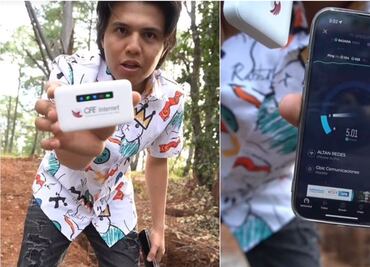 Joven reacciona a velocidad de internet móvil de CFE en zona rural