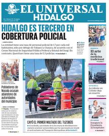 Portada El Universal Hidalgo 17/8/26