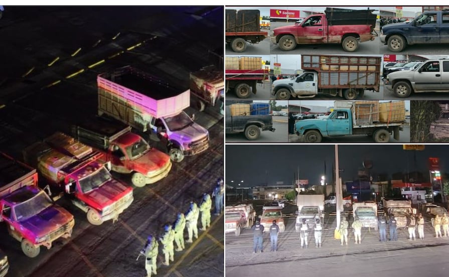 SSPH asegura 12 camionetas e hidrocarburo en Tula de Allende