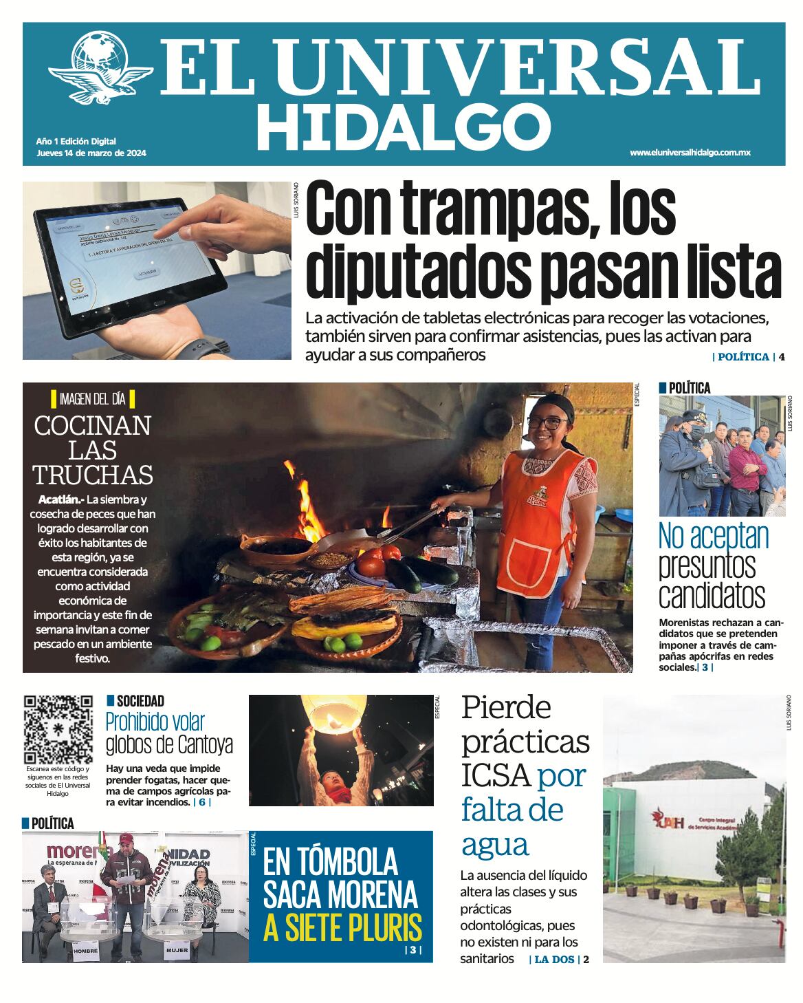 Portada El Universal Hidalgo  140324