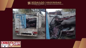 Sorprenden a dos hombres robando autopartes dentro de un corralón en Huejutla