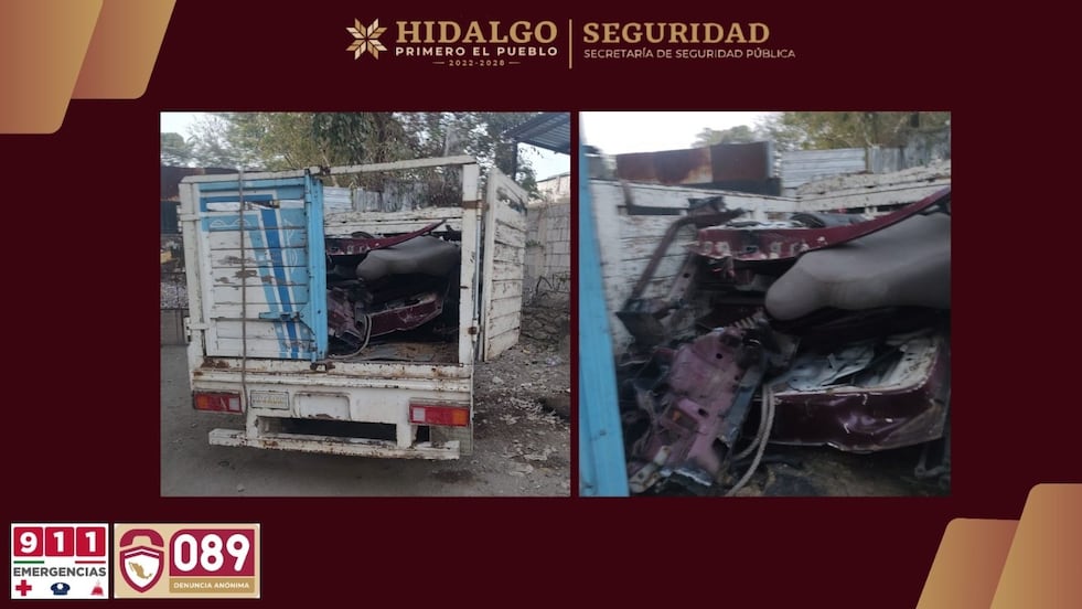 Sorprenden a dos hombres robando autopartes dentro de un corralón en Huejutla