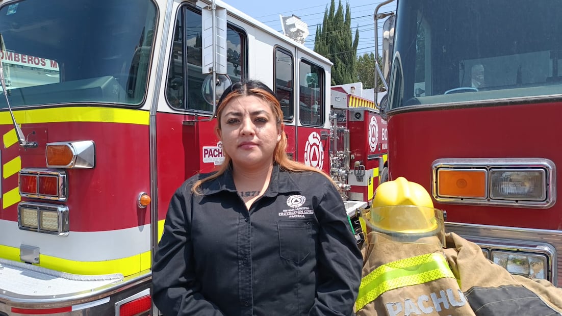 Ehimy Marlen Martínez Contreras, madre bombera de Pachuca I Foto: Lourdes Naranjo