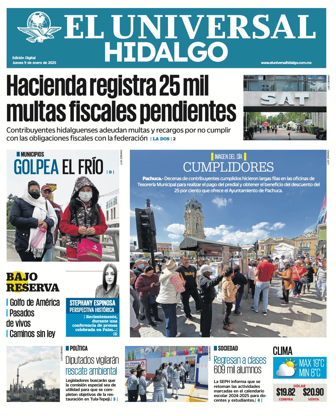Portada El Universal Hidalgo 090125