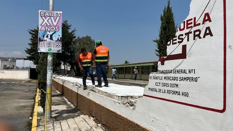 Sin riesgo para regreso a clases tras caída de barda en secundaria de Mineral de la Reforma