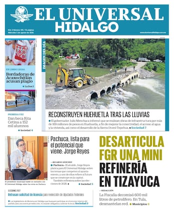 Portada El Universal Hidalgo 5/8/26