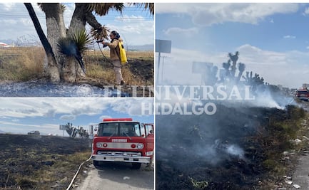 Video: Incendio de pastizal provoca humareda en la México-Pachuca