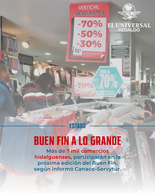 Más de 7 mil comercios en Hidalgo participarán en El Buen Fin 2025 | Diseño: Saúl Barrera