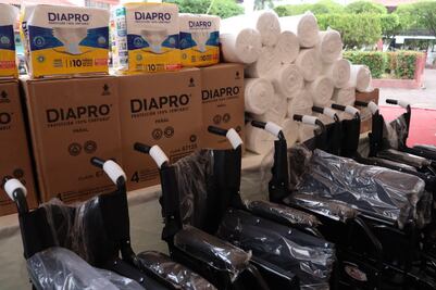 Despacho del Gobernador entrega medicamentos y ayudas funcionales en Huejutla 