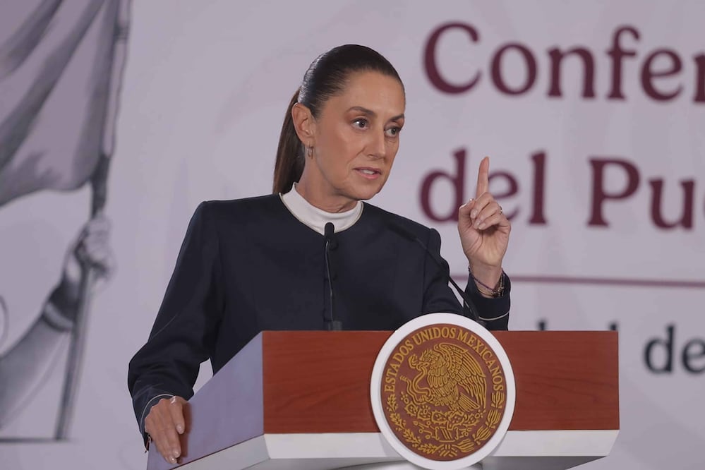 La presidenta Claudia Sheinbaum durante su conferencia matutina desde Palacio Nacional. Foto: Agencia EL UNIVERSAL/Gabriel Pano/RDB.