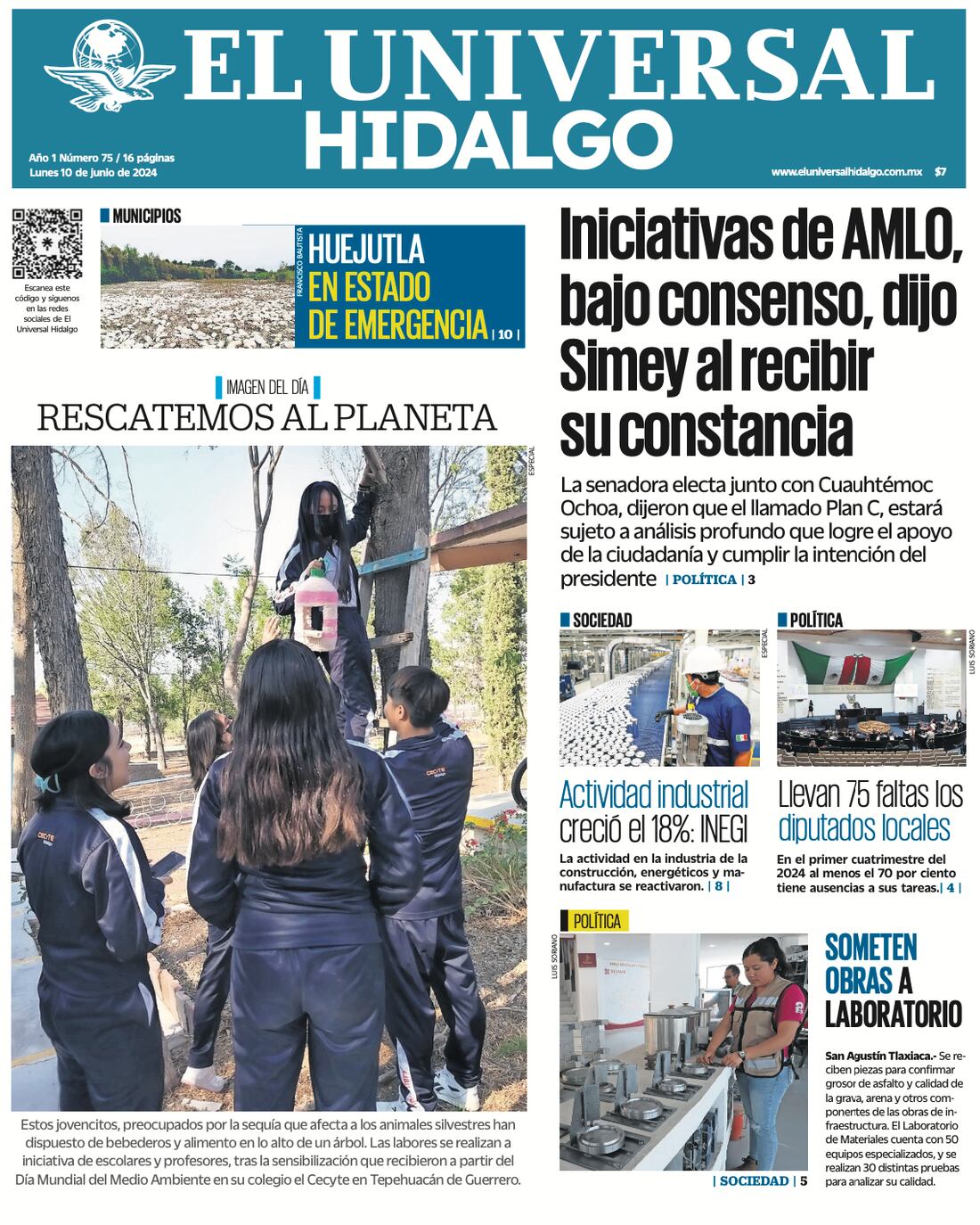 Portada El Universal 10 de junio de 2024