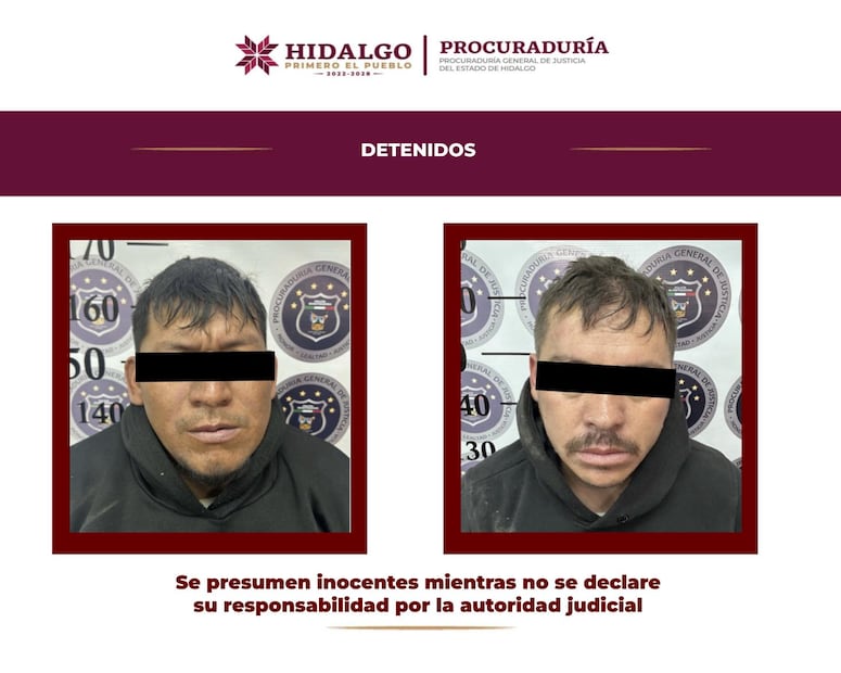 Detienen a dos hombres con más de 7 mil dosis de droga y armas en Tlaxcoapan | Fotos: PGJEH