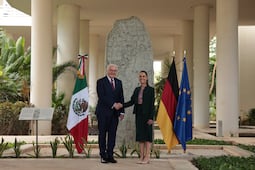 Sheinbaum recibe en Cancún al presidente de Alemania