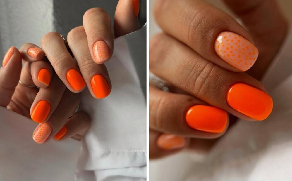 El naranja es un tono alegre. Foto: Especial. Instagram @meloo_nails
