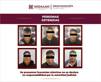 En cateo por narcomenudeo, PGJEH detiene a siete; se detectó equipo táctico y armas