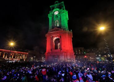 Gran posada navideña en Plaza Independencia de Pachuca con Los Ángeles de Charly