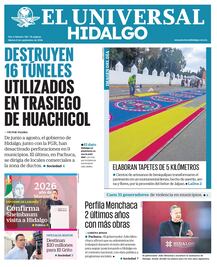 Portada El Universal Hidalgo 8/9/26