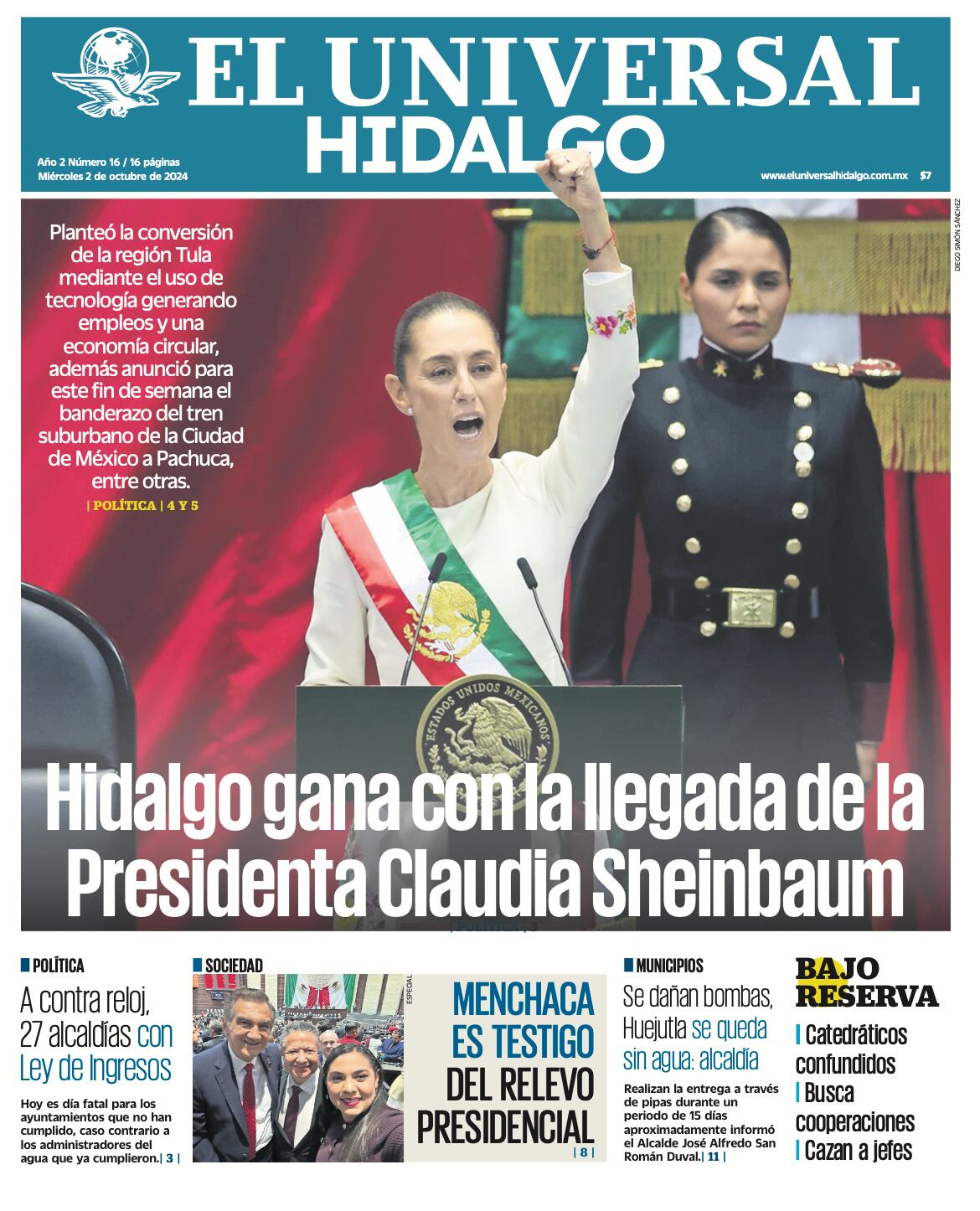 Portada El Universal Hidalgo 021024