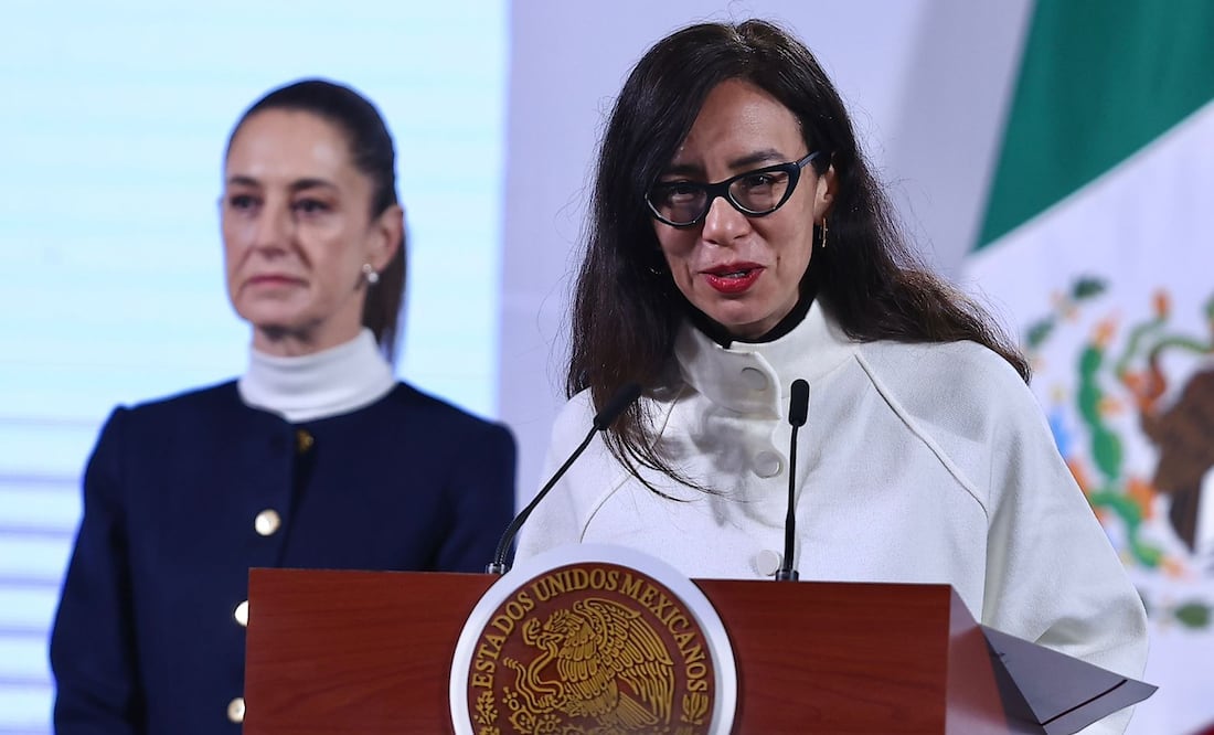 La presidenta Claudia Sheinbaum en su conferencia de este lunes 13 de enero de 2025 en Palacio Nacional. Foto: Agencia EL UNIVERSAL/Berenice Fregoso/LCG.