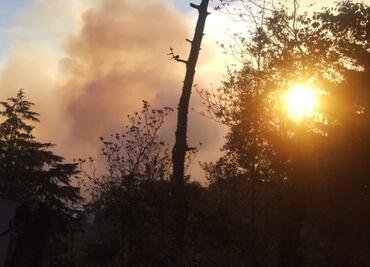 Tras lluvia de la noche, incendio en Juárez Hidalgo queda sofocado en su mayoría