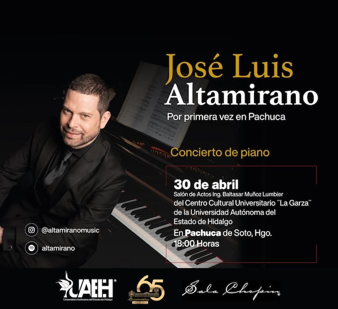 Piano contemporáneo sonará en la UAEH con recital gratuito de José Luis Altamirano | Cortesía: UAEH