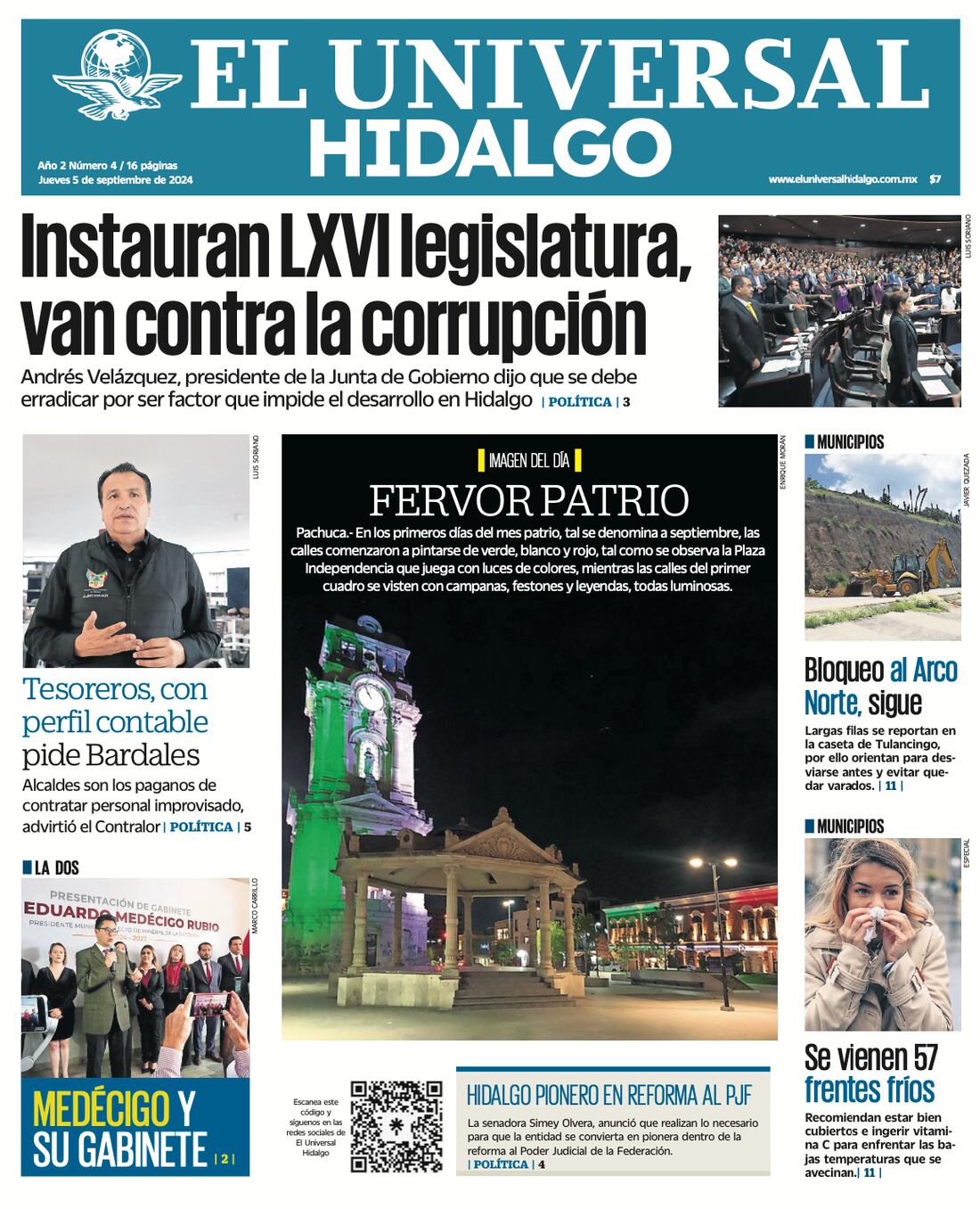Portada El Universal Hidalgo 050924