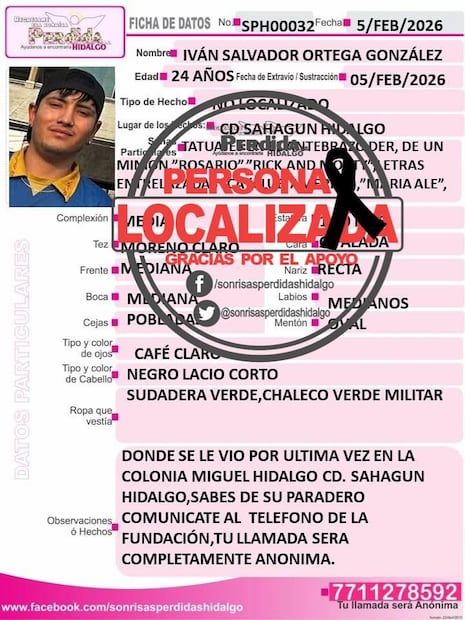 Vinculan a proceso a presunto implicado en muerte de joven de Ciudad Sahagún | Ficha de búsqueda: Sonrisas Perdidas