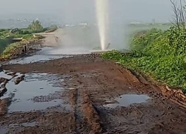 Atienden fuga de agua en Viñedos, Zempoala