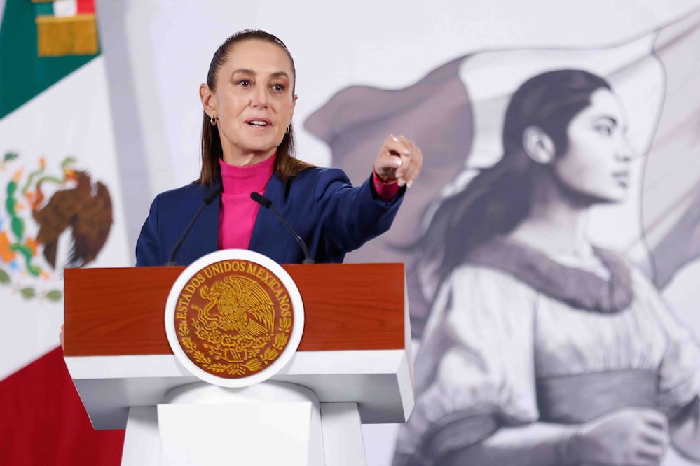 La presidenta Claudia Sheinbaum durante su conferencia matutina desde Palacio Nacional. Foto: Agencia EL UNIVERSAL/Diego Simón Sánchez/RDB.