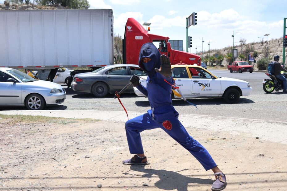 Dafnis, el ninja que lucha por su familia en las calles de Pachuca | Foto: Josué Ortiz