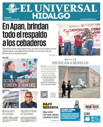 Portada EL Universal Hidalgo 13/5/26