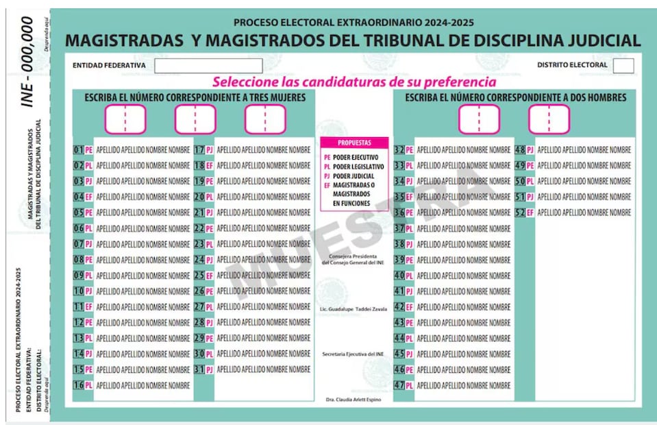 Boleta para Magistradas y magistrados de Circuito. Foto: Captura de pantalla