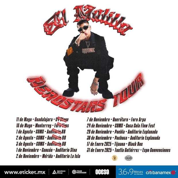 El Malilla llega a Pachuca con su “Ñerostars Tour” | Facebook: Auditorio Explanada Pachuca