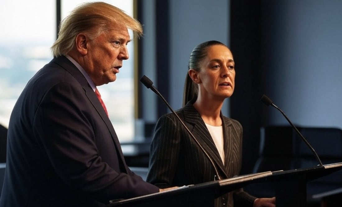 Claudia Sheinbaum, presidenta de México y Donald Trump, presidente de Estados Unidos. I Foto: Grok