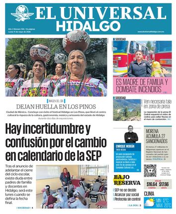 Portada El Universal Hidalgo 11/5/26