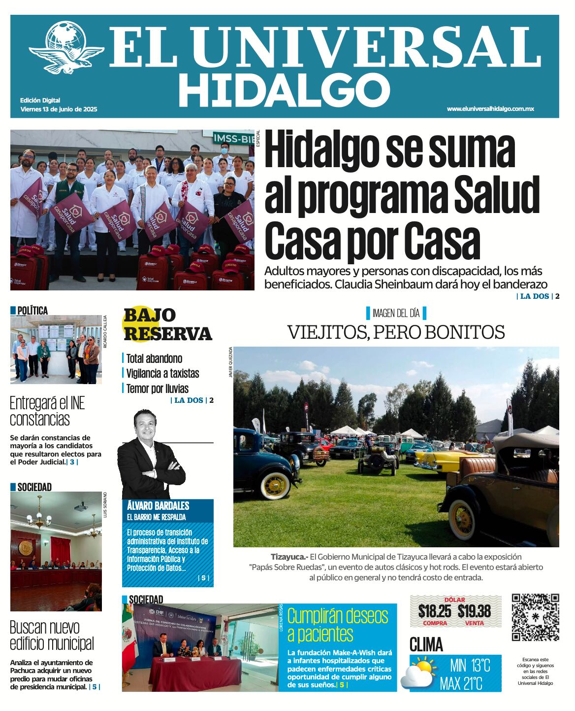 Portada El Universal Hidalgo  130625