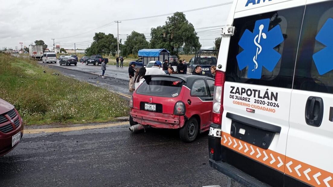 Carambola en la carretera México-Pachuca deja cinco lesionados y caos vehicular | Foto: Especial