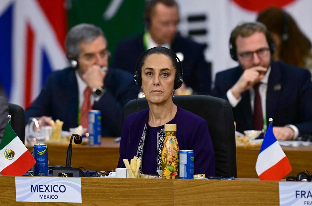 Mexico's President Claudia Sheinbaum attends the first day of the G20 Summit in Rio de Janeiro, Brazil, on November 18, 2024.