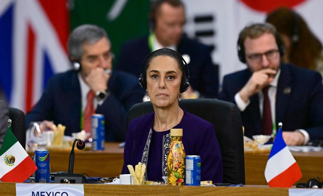 Mexico's President Claudia Sheinbaum attends the first day of the G20 Summit in Rio de Janeiro, Brazil, on November 18, 2024.