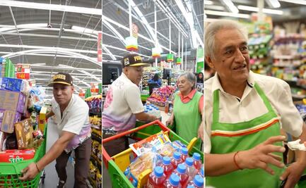 Yulay regresa a Hidalgo para regalar despensas a empacadores de Aurrera