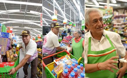 Yulay regresa a Hidalgo para regalar despensas a empacadores de Aurrera