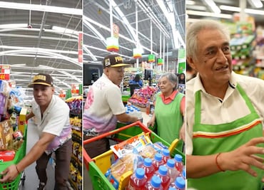 Yulay regresa a Hidalgo para regalar despensas a empacadores de Aurrera