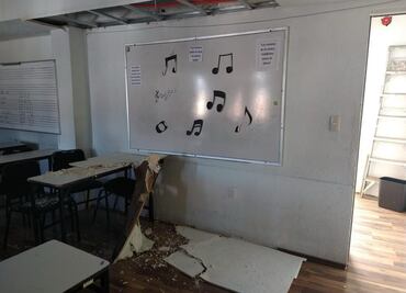 Por lluvias, plafones caídos y salones inundados en la Escuela de Música del Estado de Hidalgo